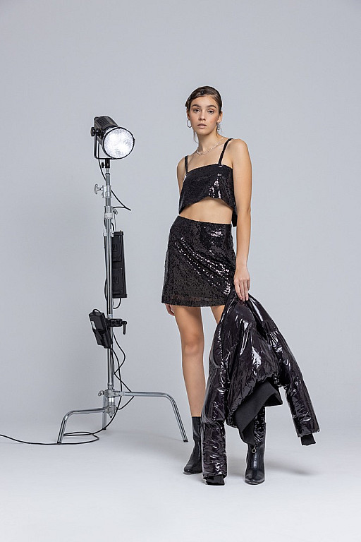 Payetli Büstiyer -Top