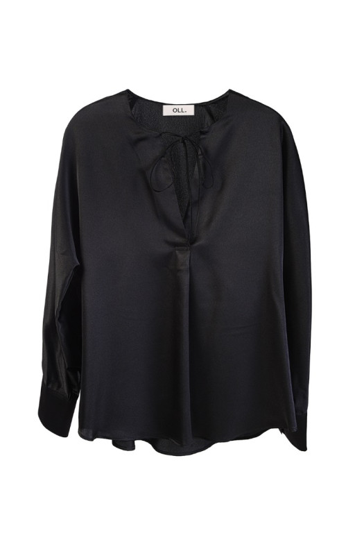 Siyah Saten Bluz