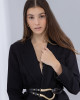 Siyah Kruvaze Kapama Blazer Ceket